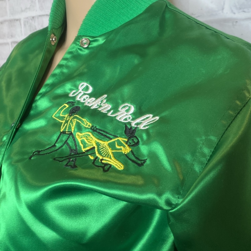 Danny and the Juniors vintage satin embroidered bomber jacket - Picture 5 of 12